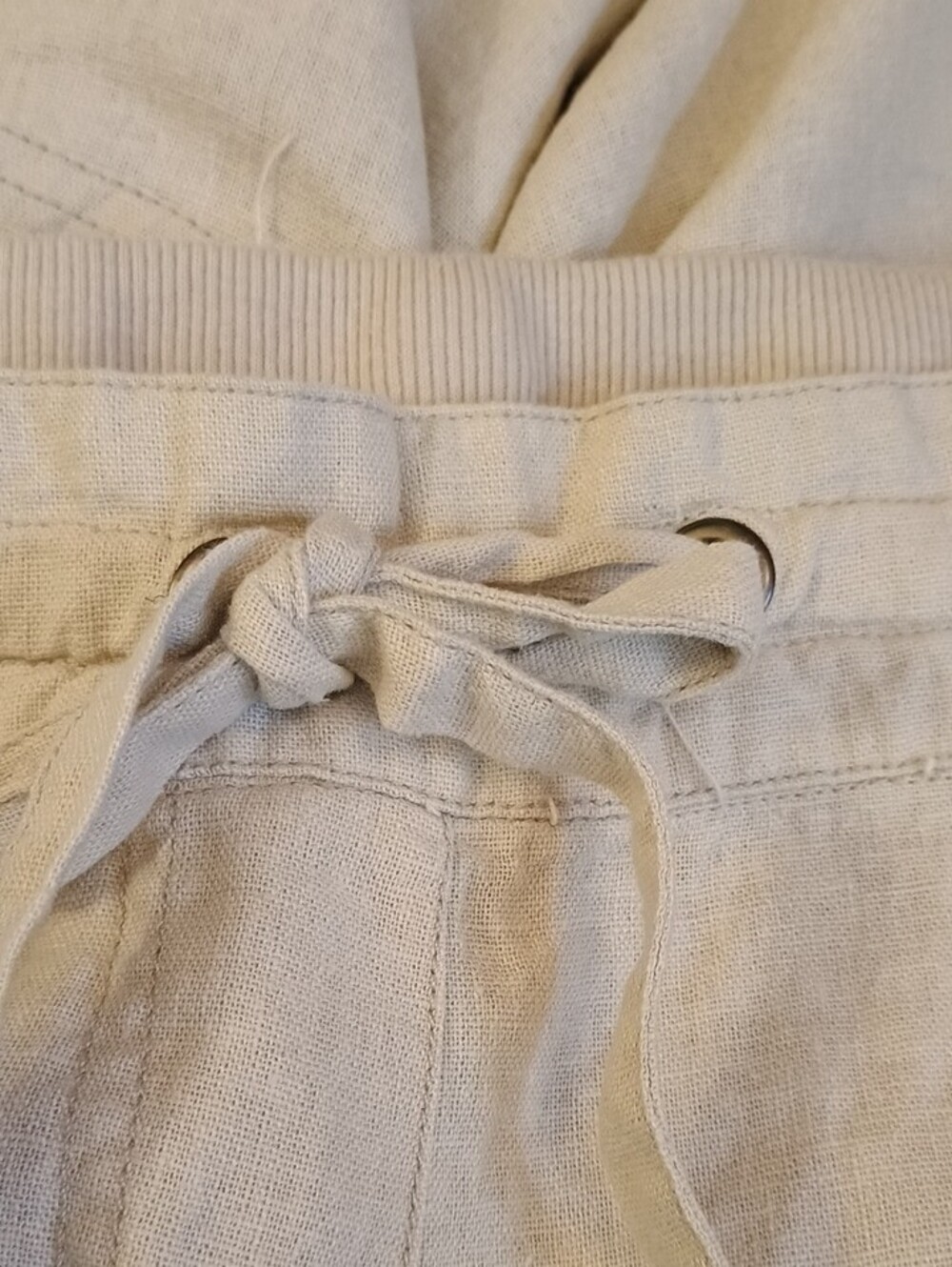 +SZ NWT Per Se SZ 3X Light Cream "Stone" Linen Blend Drawstring Shorts - Picture 8 of 8